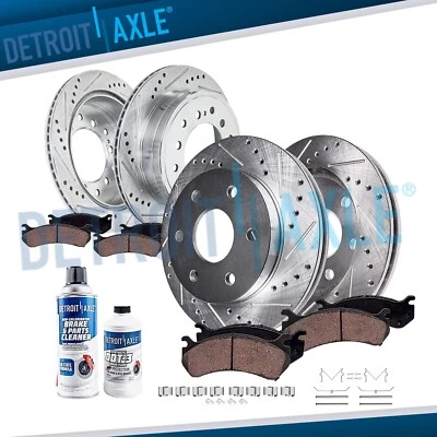 Front Rear DRILLED Rotors Ceramic Brake Pads for 2003-2009 4Runner FJ Cruiser - Image 1 of 4