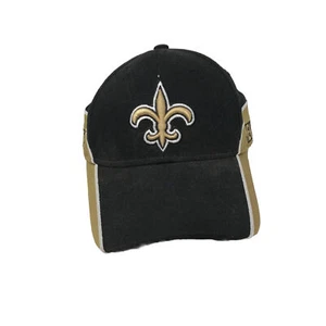 New Orleans Saints Hat Black NFL Reebok Flex Fitted Cap Embroidered One Size - Picture 1 of 8