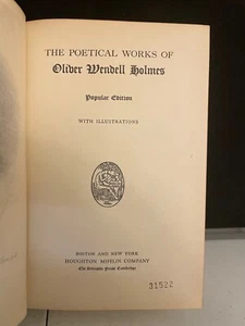 OLIVER WENDELL HOLMES' COMPLETE POEMS ~ 1906 - Imagen 1 de 3