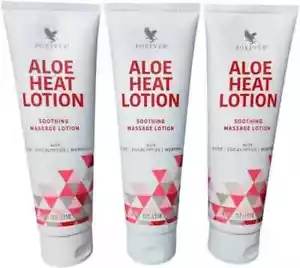 3 Pack Forever Living Aloe HEAT LOTION (3x4oz) Soothing Massage Lotion FREE SHIP - Picture 1 of 12