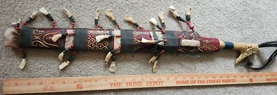 Cuchillo Espada Malasia Borneo Sarawak Dyak Mandau Estilo con Daga - HOJA GRABADA Foto 1 de 4