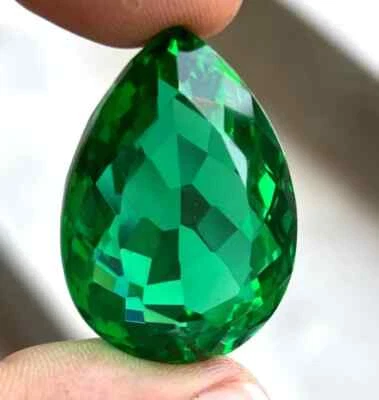 77.45 Ct. Pear Cut Large Green Colombian Emerald Loose Gemstone Gift for Women - Image 1 of 4