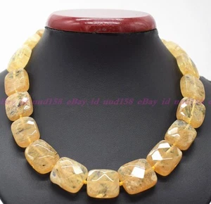 A+ Beautiful Tea Watermelon Tourmaline Gemstone 15x20MM Beads 18" Women Necklace - Picture 1 of 12