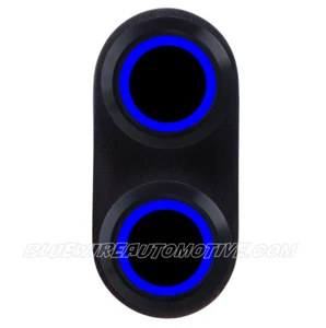 BLACK BILLET POWER WINDOW SWITCH BLUE HOT ROD HOLDEN CHEV FORD WILLYS F100 MOPAR - Bild 1 von 6