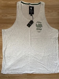 G Star New Mens Regular Fit Off White XXL Vest Top RRP £25 - Picture 1 of 4