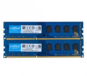 Crucial Kit 2x 8GB 2RX8 PC3L-12800U DDR3 1600MHz  Desktop Memory RAM Low Density - Picture 1 of 6