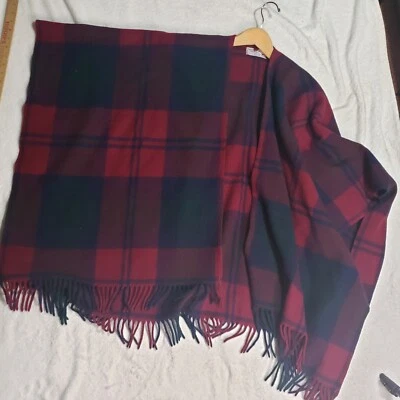 Mantón Highland Home Industries Lana Rojo Azul Verde Tartán a Cuadros Escocia Foto 1 de 4