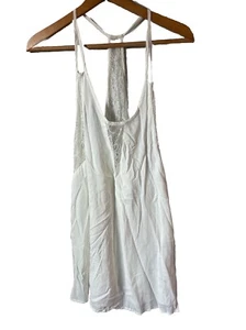 NWT Millau Off White Lace Scoop Neck Sleeveless Spaghetti long Tank Top XS - Picture 1 of 9