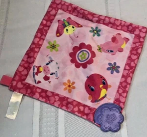 Bright Starts Pink Teether Soft Toy Lovey clean butterfly cow bird plush - Picture 1 of 6