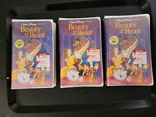 Three (3) RARE Walt Disney's Beauty and The Beast VHS 1992 Black Diamond Classic