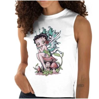 Camiseta sin mangas Betty Boop Enchanted Mushroom Fairy dibujos animados para mujer Foto 1 de 4