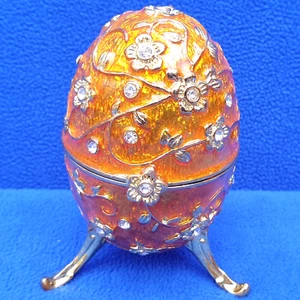 SCHÄTZE DER ZARENZEIT SCHMUCK EI GOLDENE AURIKEL SCHMUCKDOSE DOSE DEKO - Picture 1 of 4