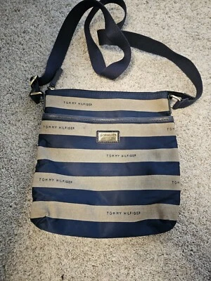 Tommy Hilfiger Crossbody Shoulder Bag Purse Color Blue/Tan - Image 1 of 4