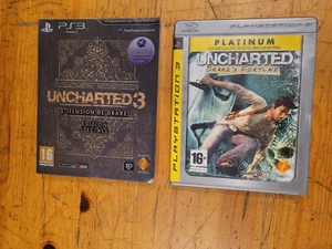 PS3 2 jeux UNCHARTED 3 L'illusion de Drake + URCHARTED Drake's Fortune Platinum - Picture 1 of 16