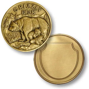 Oso grizzly / Ursus arctos horriblis - moneda de bronce grabable - Imagen 1 de 1