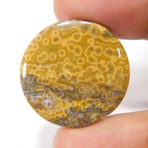 21,10 cts. Piedra preciosa suelta cabujón redondo jaspe marino único natural sin tratar - Imagen 1 de 3