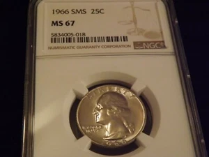 1966 25C Washington Quarter NGC MS 67 - Picture 1 of 2