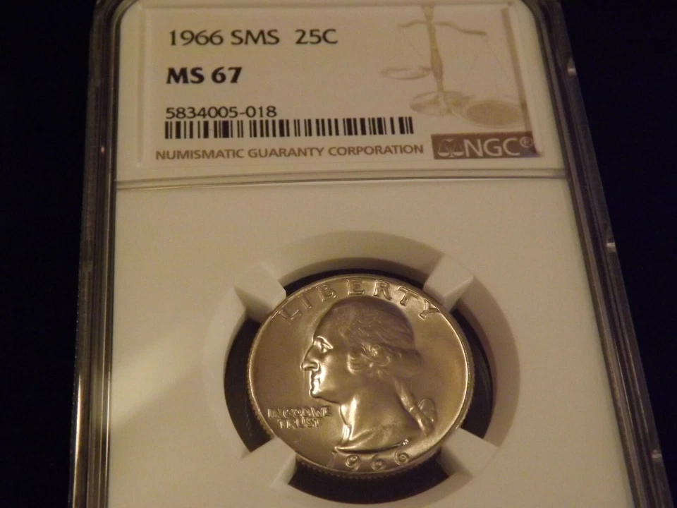 1966    25C      Washington Quarter        NGC   MS  67  - Image 1 of 2