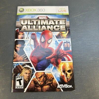 ORIGINAL Manual Only Marvel Ultimate Alliance Microsoft Xbox 360 Live Game Manua - Image 1 of 4