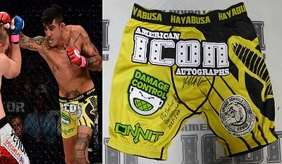Pantalones Cortos Bellator 162 Firmados por Kendall Grove Usados de Lucha Baúles Certificado de Autenticidad BAS UFC Automático Foto 1 de 4