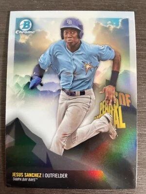 2018 Bowman Chrome Jesus Sanchez Peaks of Potential Refractor PP-JS - Image 1 of 2