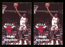 TWO Michael Jordan 1985-86 ACE TRUE-VALUE HARDWARE SCHEDULE Chicago Bulls PAIR