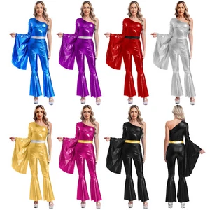 Women Costume Soft Jumpsuits Funky Bodysuit Dancewear Romper Smooth Leotard 70s - Picture 1 of 81