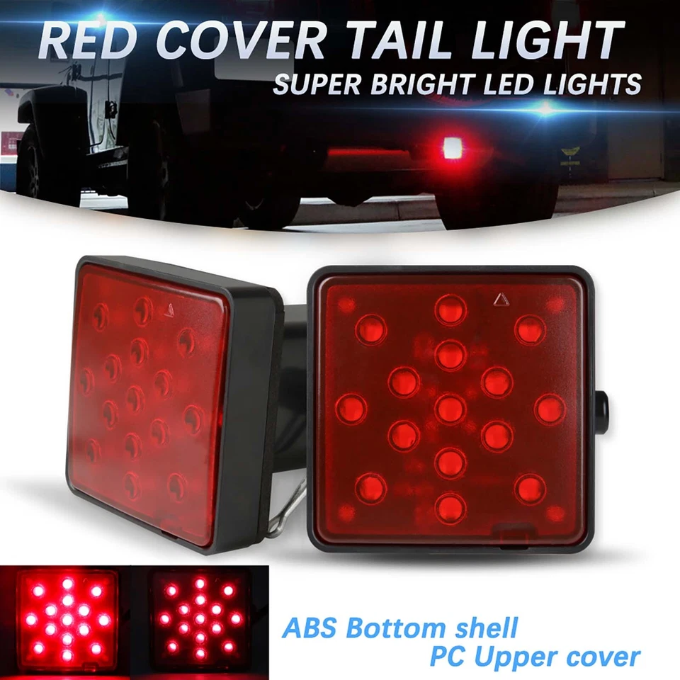 12 LED Brake Light Trailer Hitch Cover Towing & Hauling 2" Receiver For Truck RV - Изображение 1 из 4