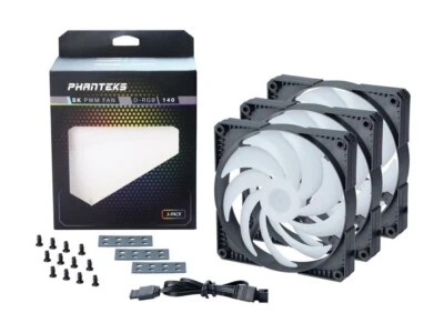 Phanteks SK140 DRGB PWM FAN 3 Pack - 3x 140mm Fan, High Airflow Nine-blade Desig - Image 1 of 4