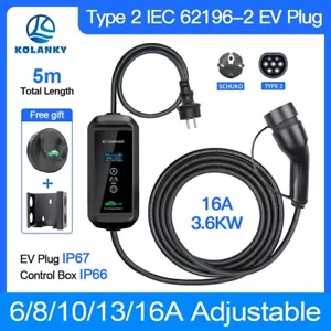 Caricabatteria elettrico 3,6KW tipo 2 EV scatola di ricarica per auto elettrica 8A-16A 5M - Foto 1 di 9