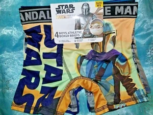  BOYS ATHLETIC BOXER BRIEFS 4 PAIR-STAR WARS MANDALDRIAN-SIZE M/6-NWT - Picture 1 of 4