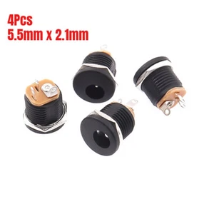 4 Stück Buchse DC Netzteil Stecker Buchse Panelmontage Klinkenstecker 5,5 mm x 2,1 mm - Bild 1 von 6