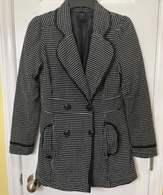 Abrigo envolvente mujer talla L se ajusta como un diseño mediano de lunares de doble botonadura Foto 1 de 4