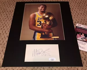 MAGIC JOHNSON SIGNED 3X5 INDEX CARD JSA 11X14 8X10 PHOTO AUTOGRAPH LAKERS AUTO - Picture 1 of 3
