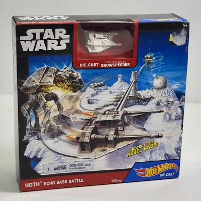 Hot Wheels Star Wars Hoth Echo Base Battle Play Set -Luke Snowspeeder Die-cast - Image 1 of 2