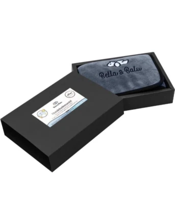 BELLA&BALU Bella & Balu Hundebademantel Gr.L Grau aus Mikrofaser + Pfotentuch – Saugfähig