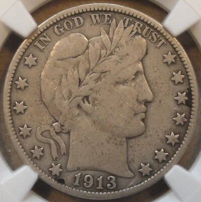 1913-S Barber Half Dollar 50c NGC Certified VF25 - Image 1 of 4