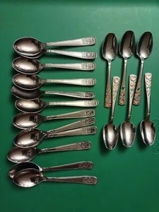 18 Studio INOX Spoons, Italy, PRAN, 2 Sets-Set of 12 & Set of 6 Sm. Spoons,Arch - Picture 1 of 7