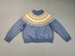 Tommy Hilfiger Womens Sweater Large Blue Fair Isle Pattern Knit Pullover Warmer - Picture 1 of 17