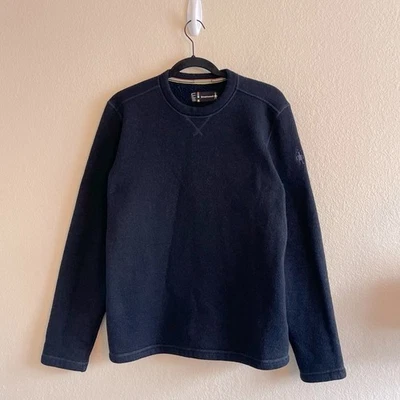 Smartwool Hudson Trail Fleece Crew Sweater Navy Wool Blend Mens Size Medium - Image 1 of 4