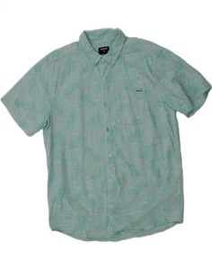 HURLEY Mens Abstract Pattern Short Sleeve Shirt Medium Blue Cotton CL54 - Picture 1 of 3