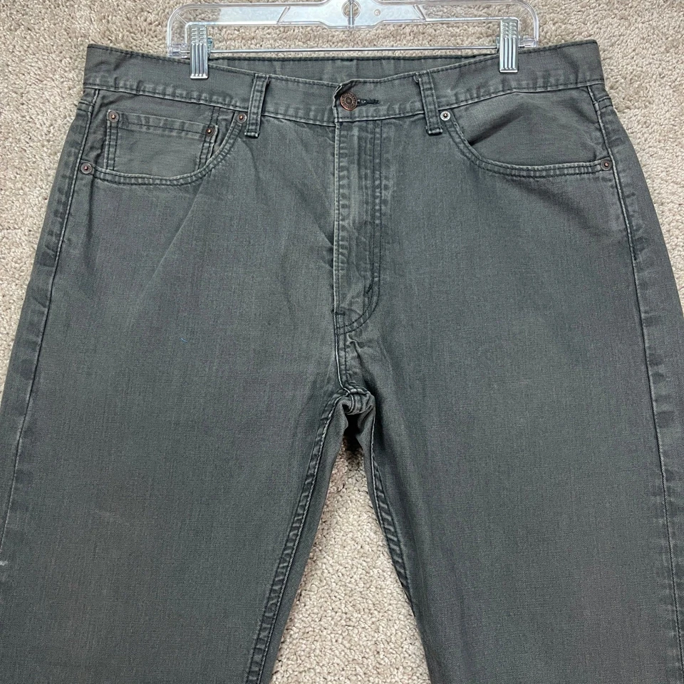 Levi's 505 Jeans Mens 38x32 Gray Regular Fit Pants White Tab 100% Cotton - Image 1 of 4