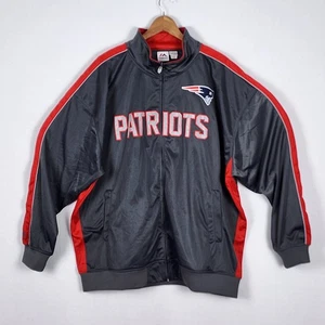 New England Patriots schwarz/rot Majestic durchgehender Reißverschluss Polyester Jacke Größe 4XL - Bild 1 von 16