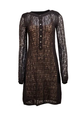 Marc By Marc Jacobs - Vestido Negro Punto Pointelle Manga Larga Foto 1 de 4