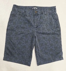 Pantaloncini chino classici da donna Orvis taglia 4 10 design foglia blu tasche passanti cintura - Foto 1 di 5