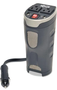 Tripp Lite 200W AC Inverter with USB Charging; 1 Outlet, 2 USB Ports, Silver - Picture 1 of 7