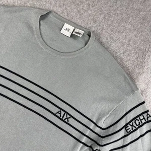 Vintage Armani Exchange Pullover Mens Medium Hong Kong Spellout Thermal Sweater - Picture 1 of 11