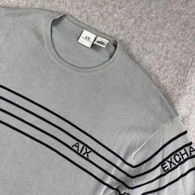 Vintage Armani Exchange Pullover Mens Medium Hong Kong Spellout Thermal Sweater - Image 1 of 4