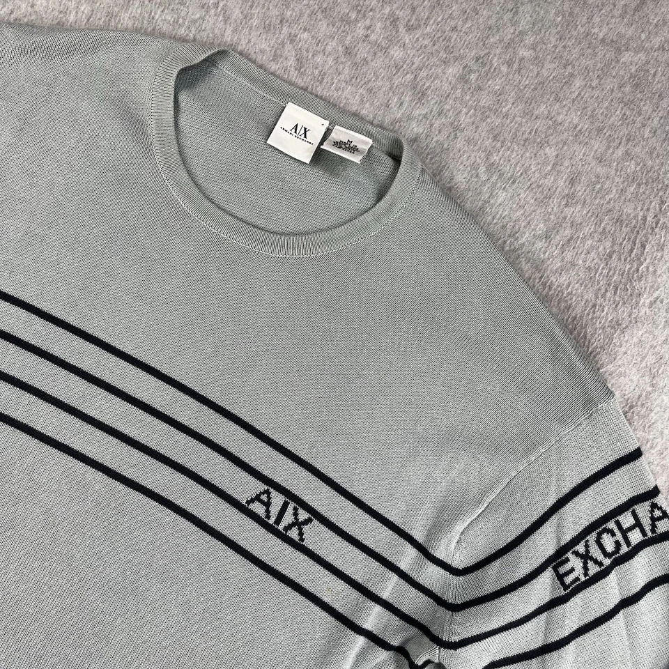 Vintage Armani Exchange Pullover Mens Medium Hong Kong Spellout Thermal Sweater - Image 1 of 4