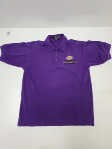 Los Angeles Lakers Polo Men MEDIUM Purple Pro Player Embroidered NBA Basketball  - Picture 1 of 15